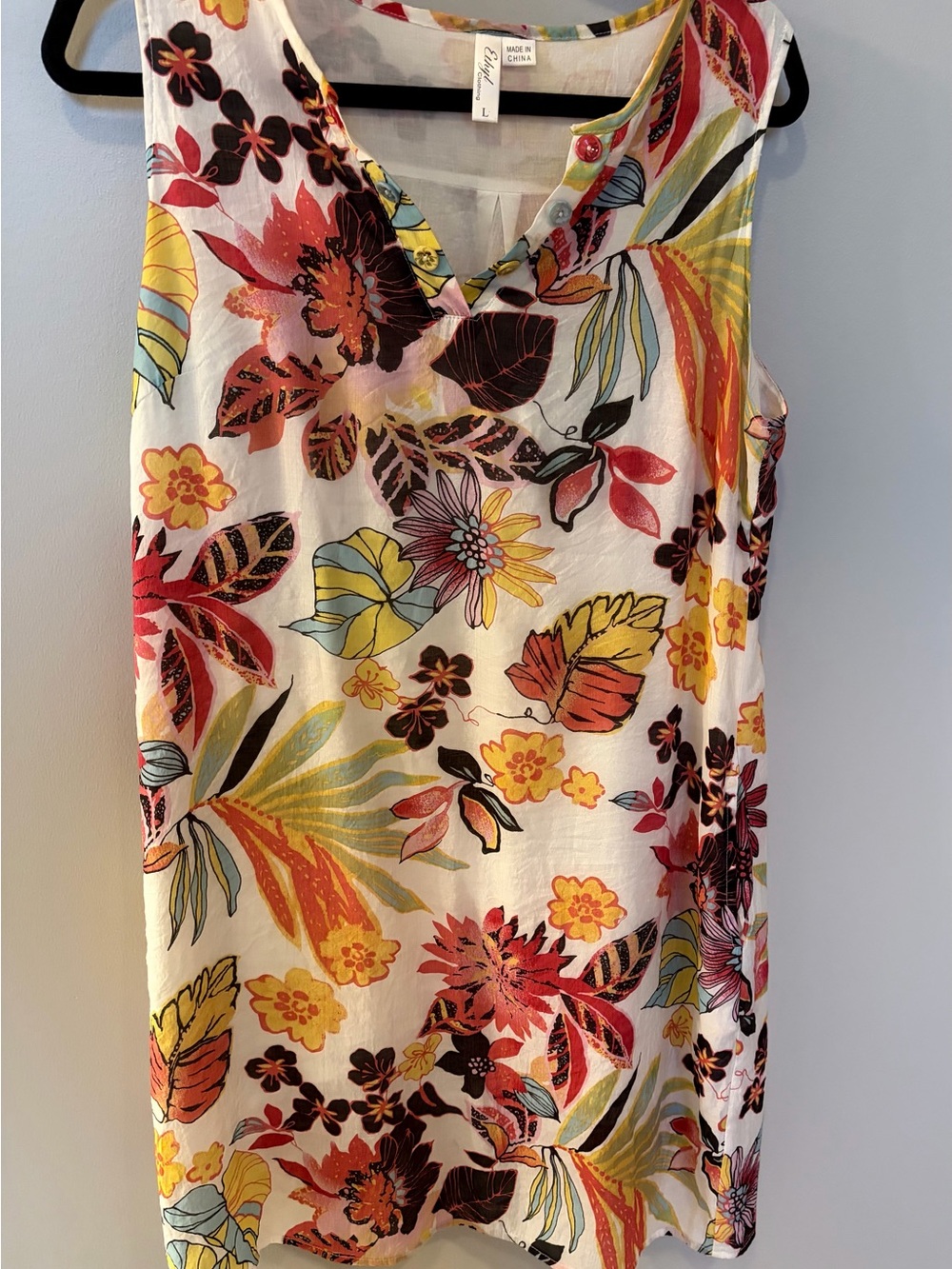 Sleeveless Tropical Print Summer Dress